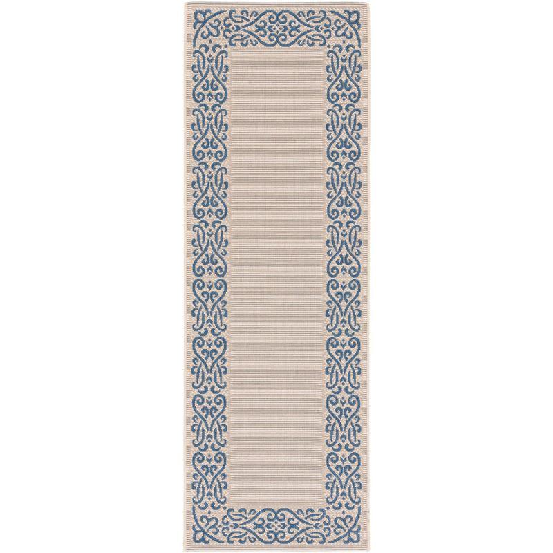 Reversible Beige Synthetic Flat Woven Rug 27" x 10"