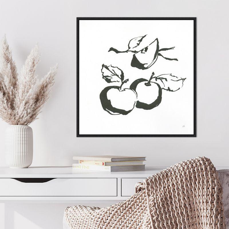 Amanti Art Apples BW by Chris Paschke Canvas Wall Art Print Framed 22 x 22-in.