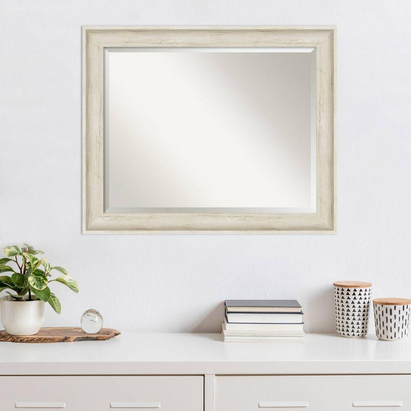 Regal Birch Cream 33" x 27" Rectangular Wood Wall Mirror