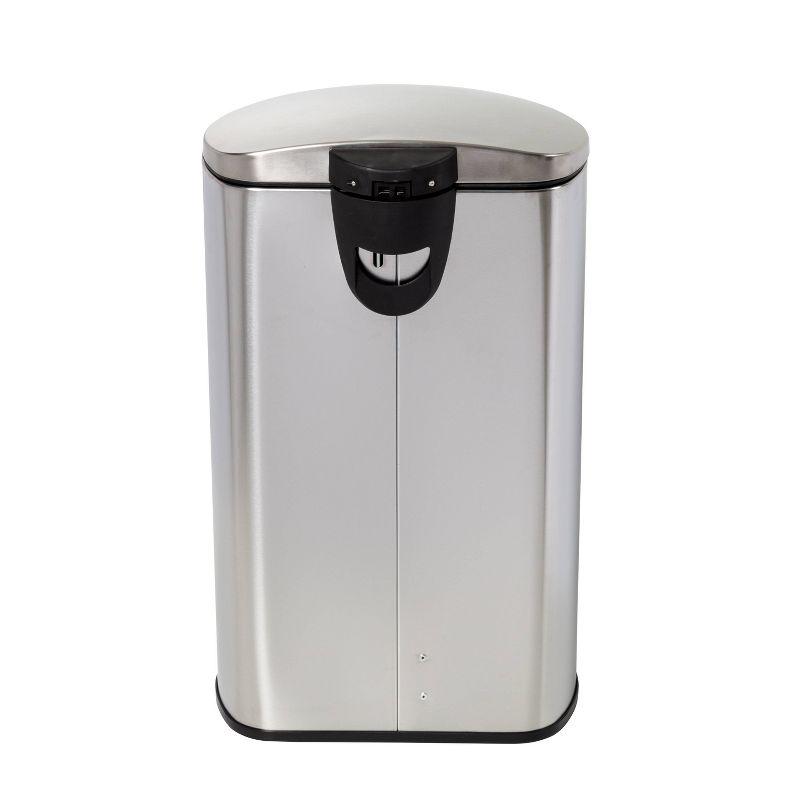 Honey-Can-Do 40L Semi Round Stainless Steel Step Trash Can