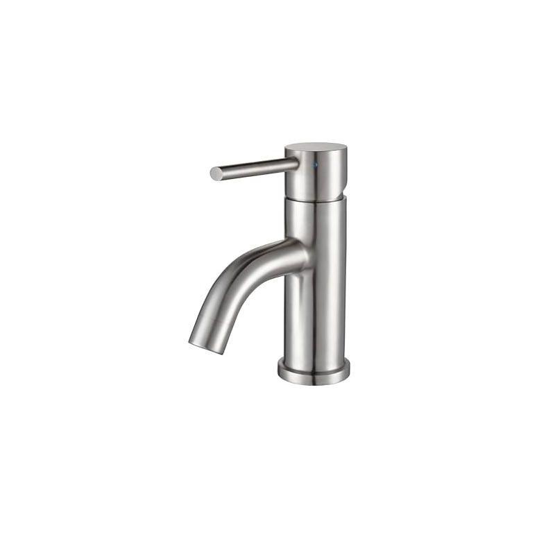 Whitehaus Collection WHS0111-SB-BSS Whitehaus Collection Stainless Steel Single Lever Bathroom Faucet with Pop-up Drain