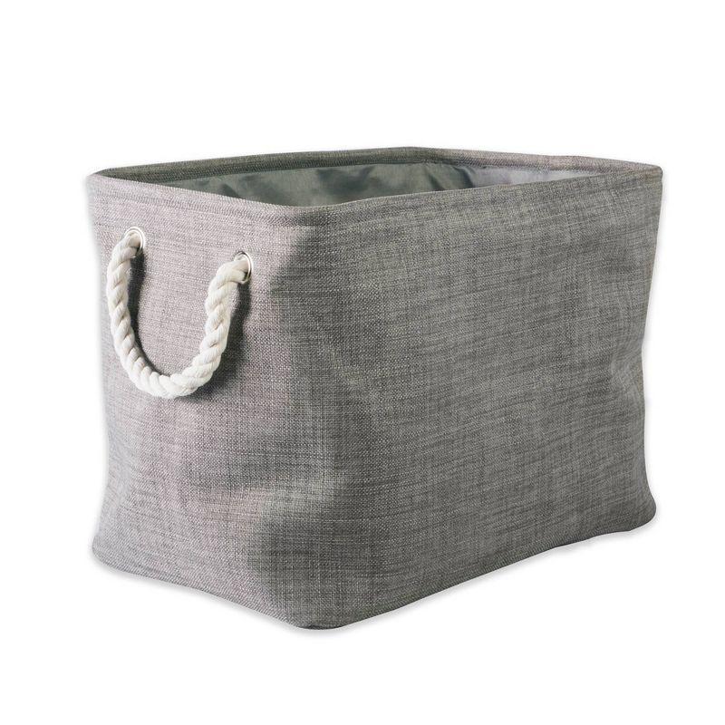 16" x 10" x 12" Medium Polyester Variegated Rectangle Storage Bin Gray - Design Imports: Decorative Storage, No Assembly