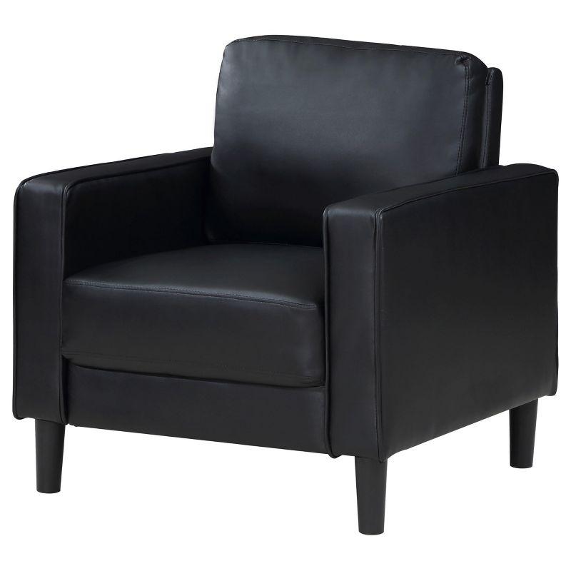 Coaster Home Furnishings Ruth Upholstered Track Arm Faux Leather Accent Chair Black