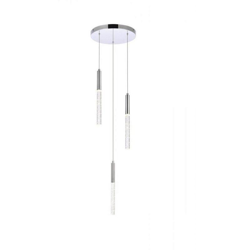 Ruelle 3-Light Chrome Pendant with Crystal Accents