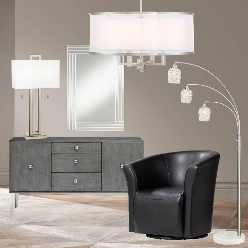 Possini Euro Design Sofija Rectangular Vanity Wall Mirror Modern Mirrored Glass Layered Frame 23 1/2" Wide for Bathroom Bedroom Living Room Entryway