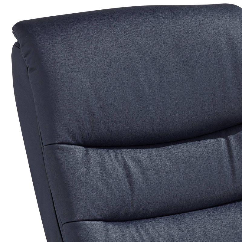 BenchMaster Camber Midnight Blue Faux Leather Adjustable Swivel Recliner