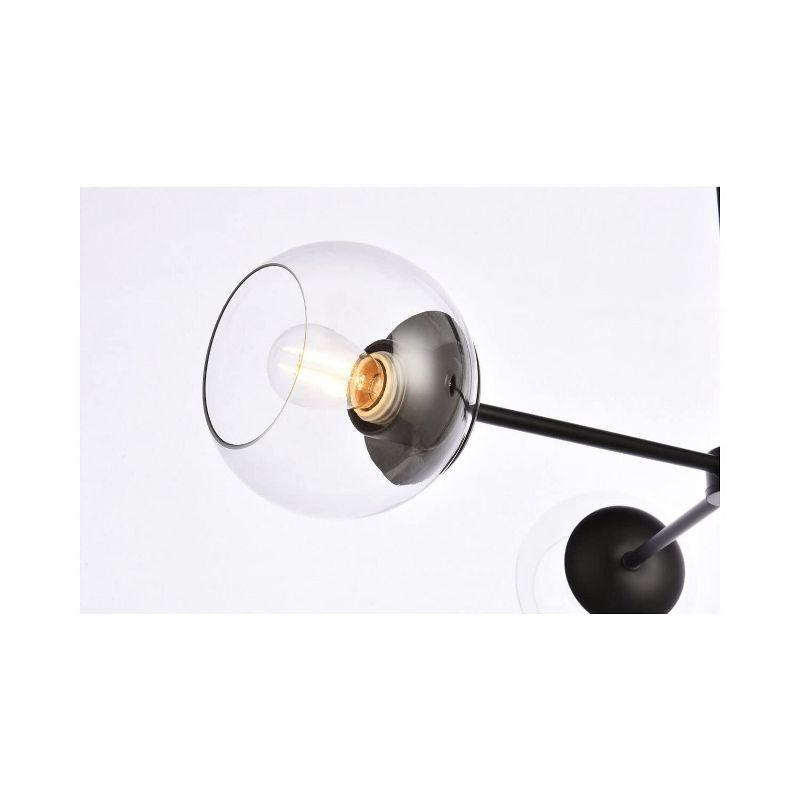 Elegant Lighting Briggs 32 inch pendant in black with clear shade
