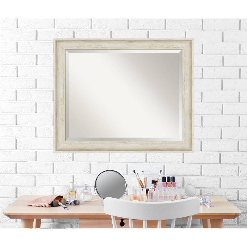 33&#34; x 27&#34; Regal Birch Framed Wall Mirror Cream - Amanti Art