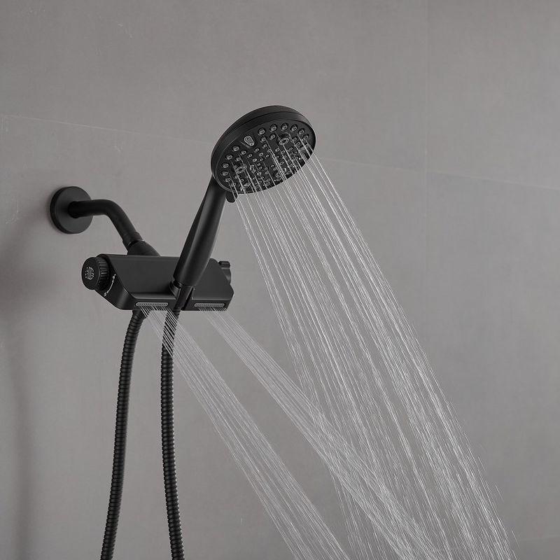 10-spray Wall Mount Dual Shower Head and Handheld Shower Head 1.8 GPM with Stainless Steel Hose