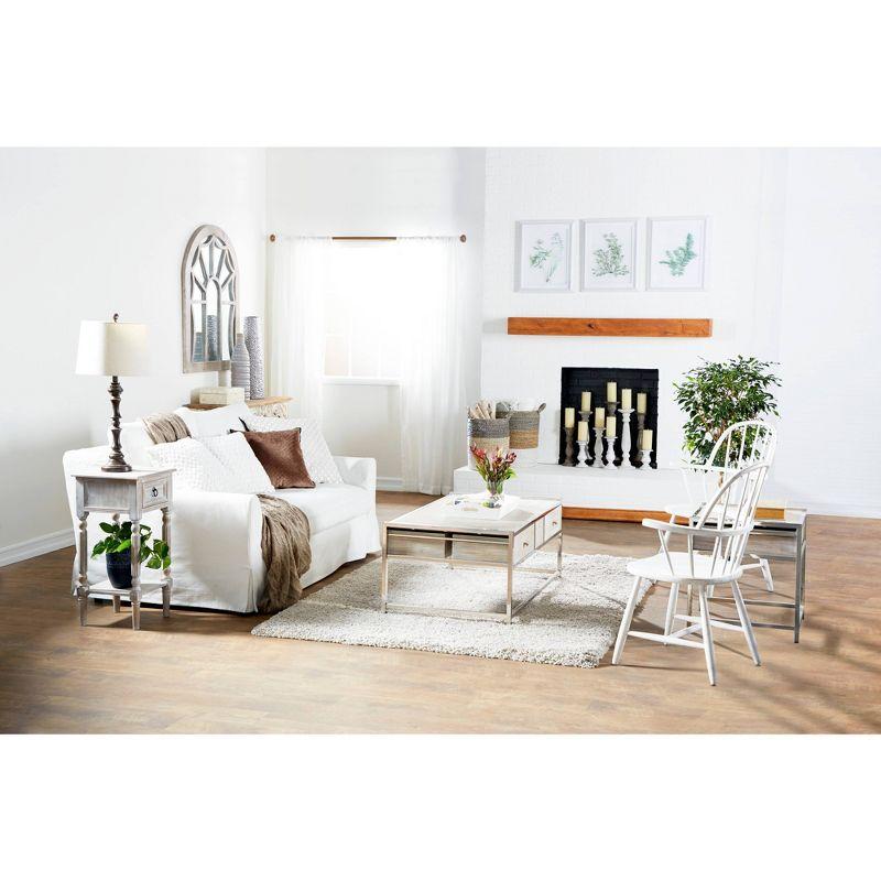 Rustic Country Wood Accent Table - Olivia & May: French Style, Tall End Table for Living Room with Drawer
