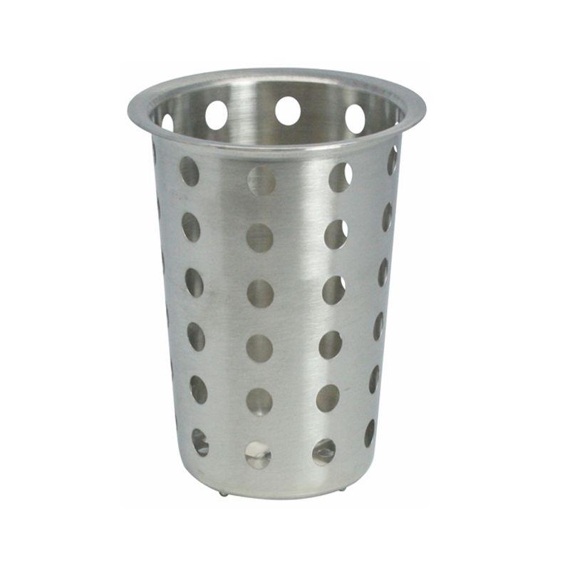 Winco Flatware Cylinder, Perforated, Stainless Steel, 4.5" dia