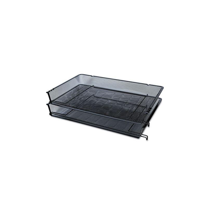 Universal Deluxe Mesh Stacking Side Load Tray, 1 Section, Legal Size Files, 17" x 10.88" x 2.5", Black