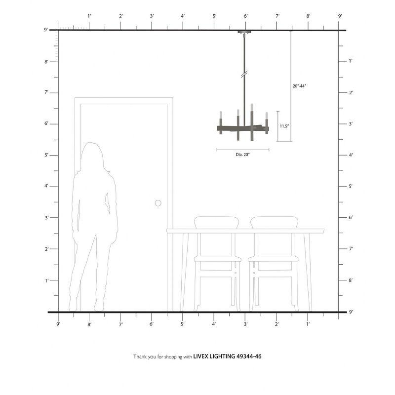 Livex Lighting Denmark 4 - Light Chandelier in  Black Chrome
