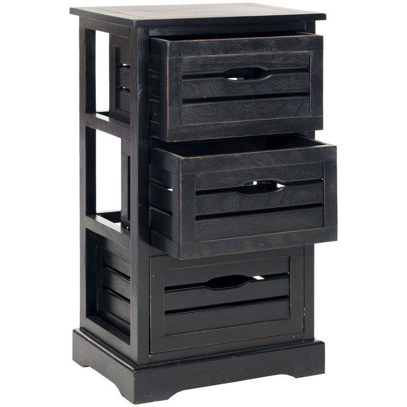 Samara 3 Drawer Cabinet - AMH5713 - Distressed Black - Safavieh Couture