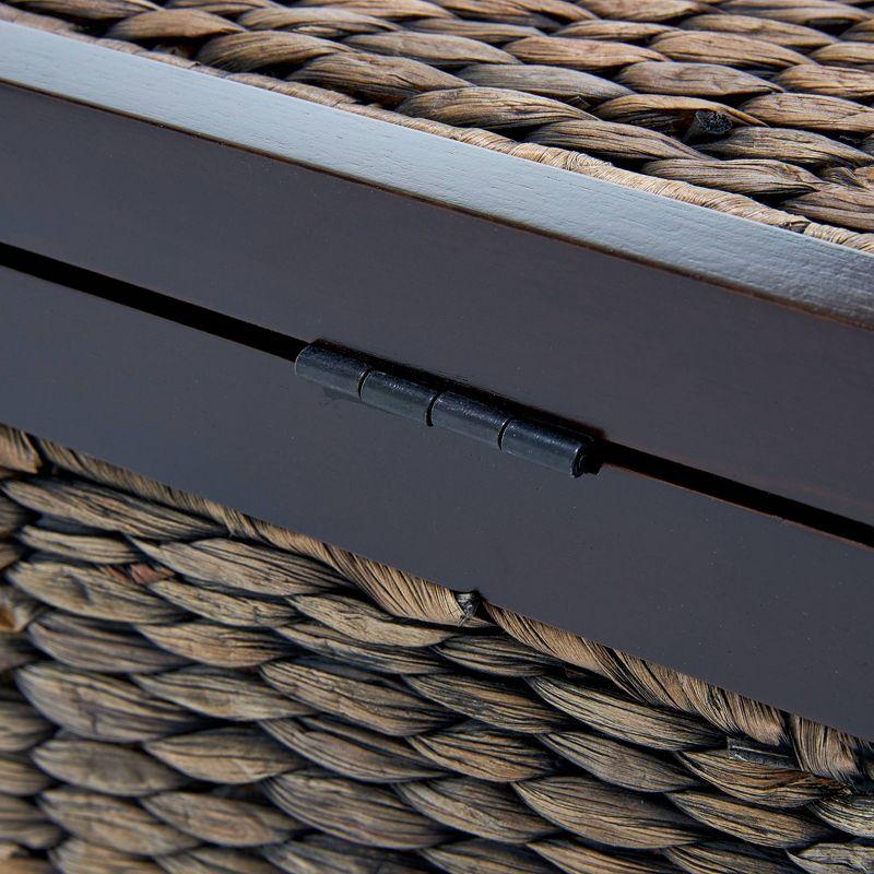 ClickDecor Wilson Storage Trunk Rustic Wicker Black: Farmhouse Style, No Assembly, Anti-Tip Hardware, 18x30x16"