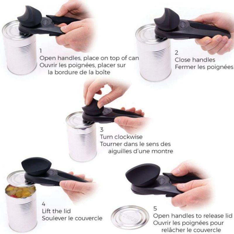 Starfrit MightiCan Left-and-Right Handed Soft Grip Can Opener in Black