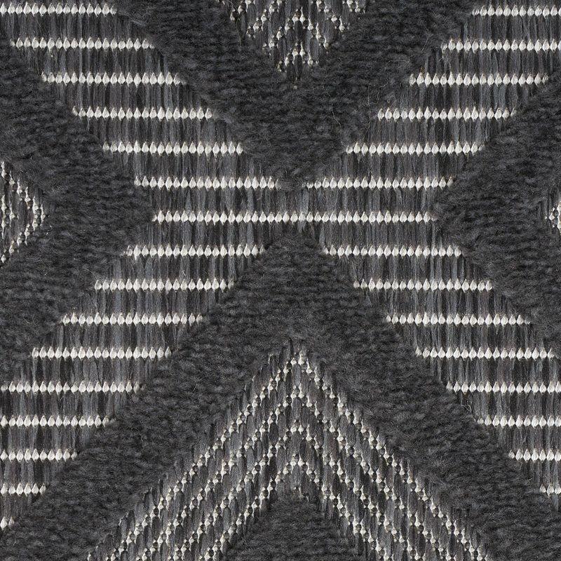 Nourison Versatile Diamond Geometric Flatweave Indoor Outdoor Area Rug Charcoal/Black 6' x 9'