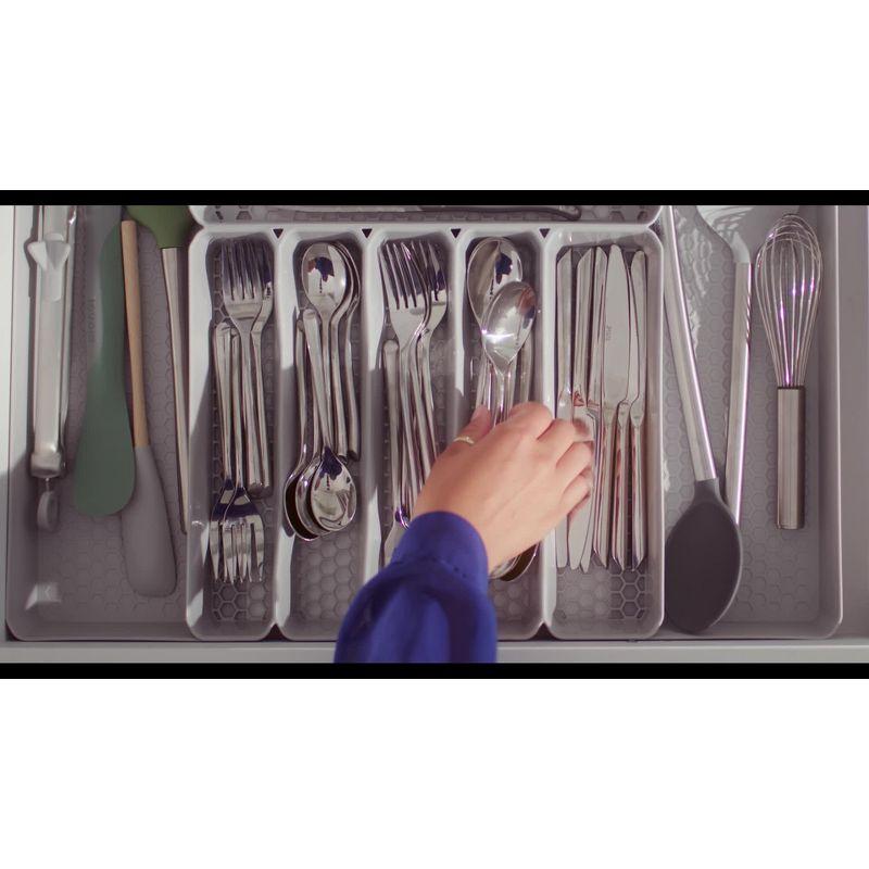 10"x13" Hexa 5-Divider Silverware Tray Clear - Spectrum Diversified: In-Drawer Utensil Organizer, Plastic Flatware Storage