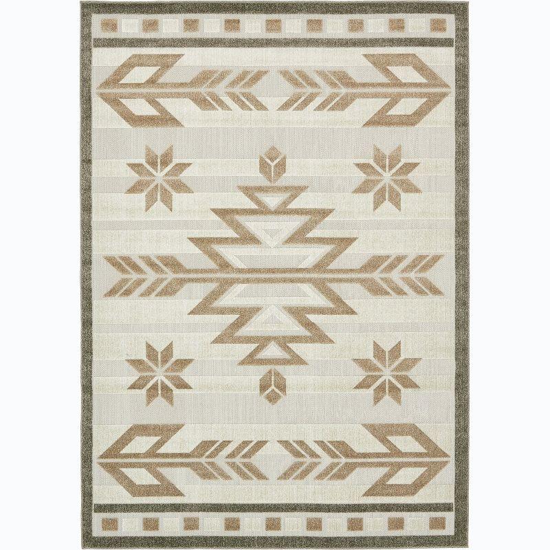 Unique Loom 7' 0 x 10' 0 Beige Outdoor Modern Albuquerque Area Rug