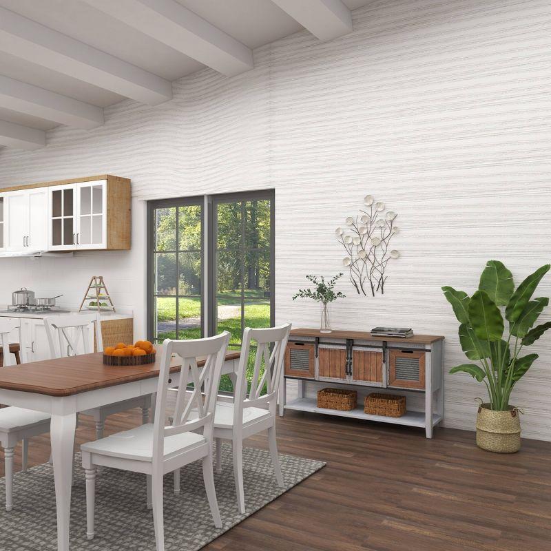 Metal Floral Wall Decor with Capiz Accents White - Olivia & May