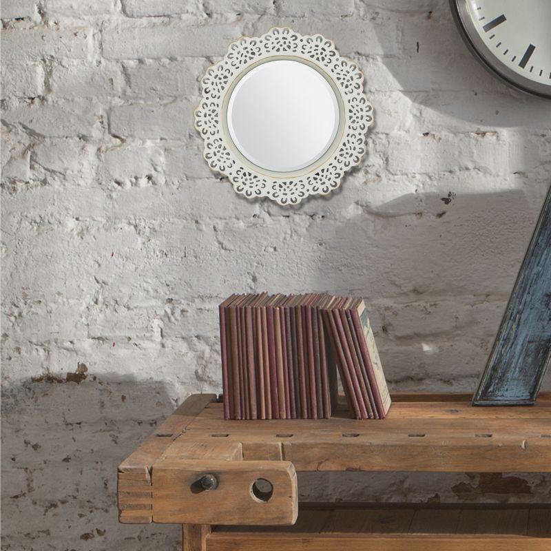 12.5" Decorative Floral Metal Lace Wall Mirror - Stonebriar Collection