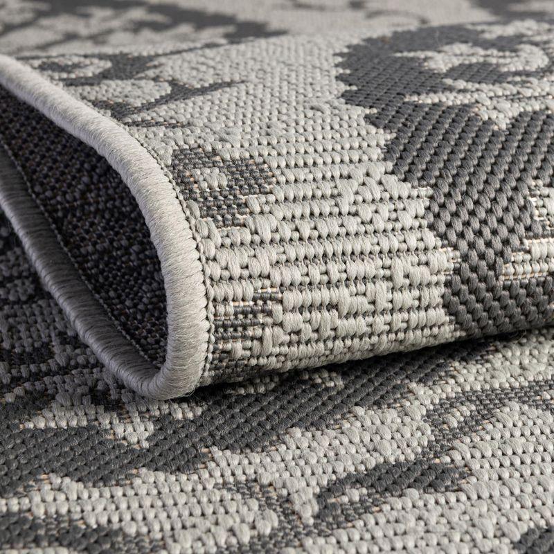 Unique Loom Outdoor Botanical Collection Area Rug - Medallion (8'  x 11' 4" Rectangle Gray/Silver)