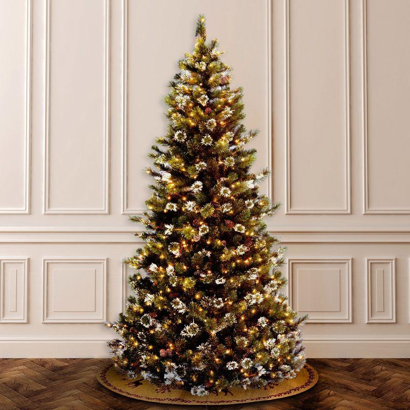 National Tree Company 7.5 ft. Glittery Pine Slim Tree with Clear Lights