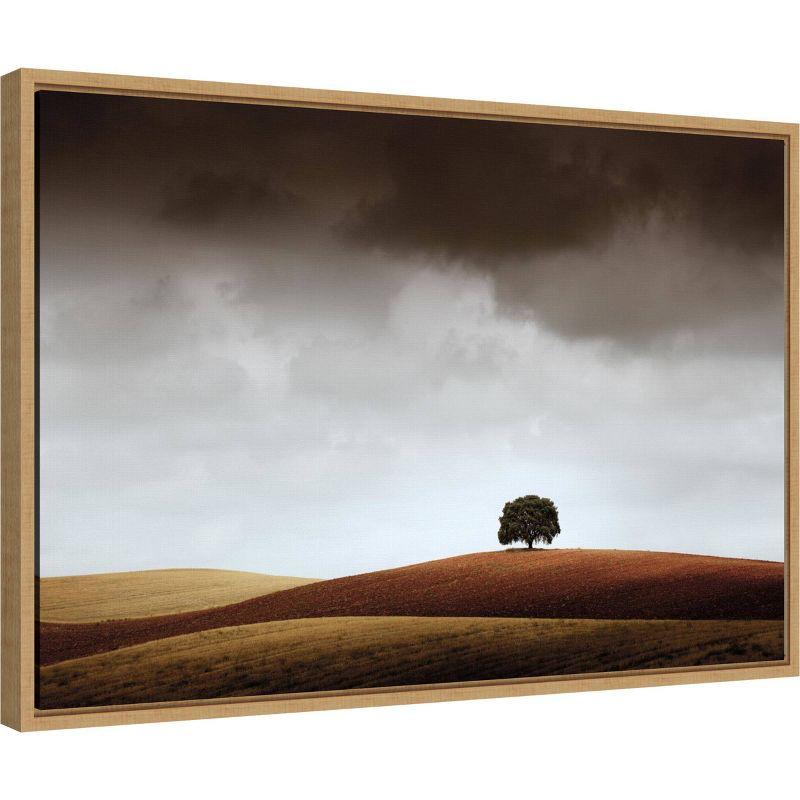 Amanti Art 23" x 16" Distant Tree and Horizon by Alberto Merchan Framed Wall Canvas : Landscape Artwork