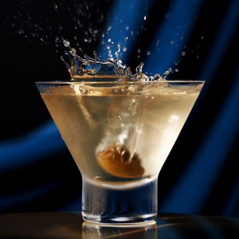 Viski Raye Heavy Base Crystal Stemless Martini Glasses