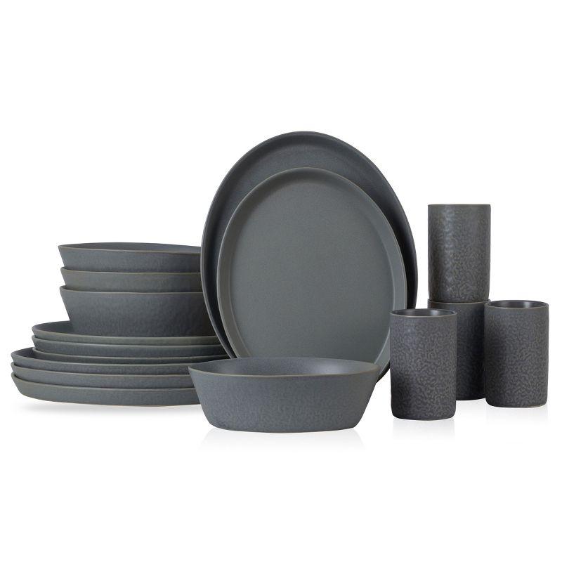 Stone by Mercer Project Katachi 16-Piece Dinnerware Set Stoneware