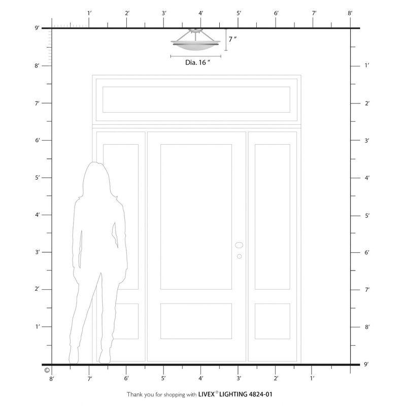 Livex Lighting Newburgh 3 - Light Semi-Flush Mount in  Antique Brass