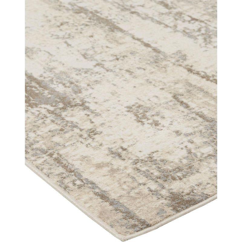 Parker Transitional Abstract Ivory/Brown Area Rug