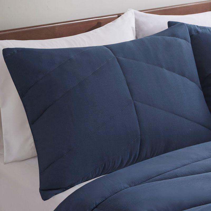 Gracie Mills Solid Quilted Chevron Comforter Set with 350 GSM Polyfill