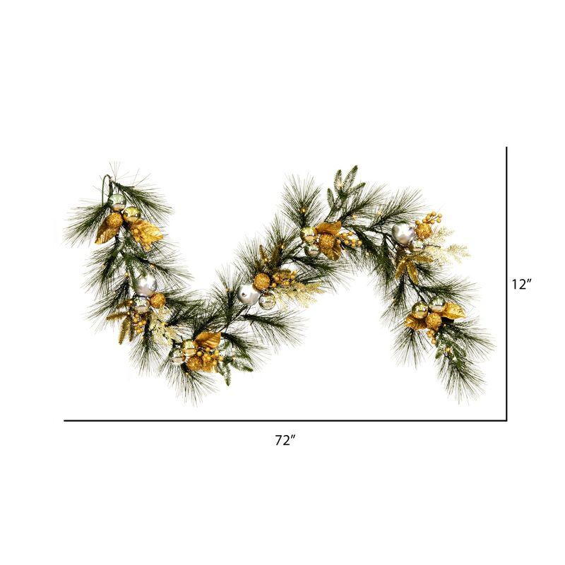 Vickerman 6' x 16" Artificial Christmas Garland, Battery Operated Warm White Lights