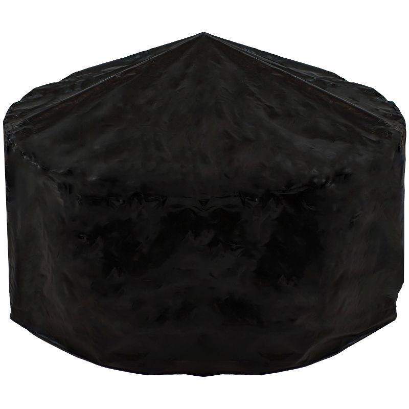 Sunnydaze Arrow Motif Heavy-Duty Steel Fire Pit with Spark Screen, Built-In Grate, and Cover - 36-Inch Round - Black