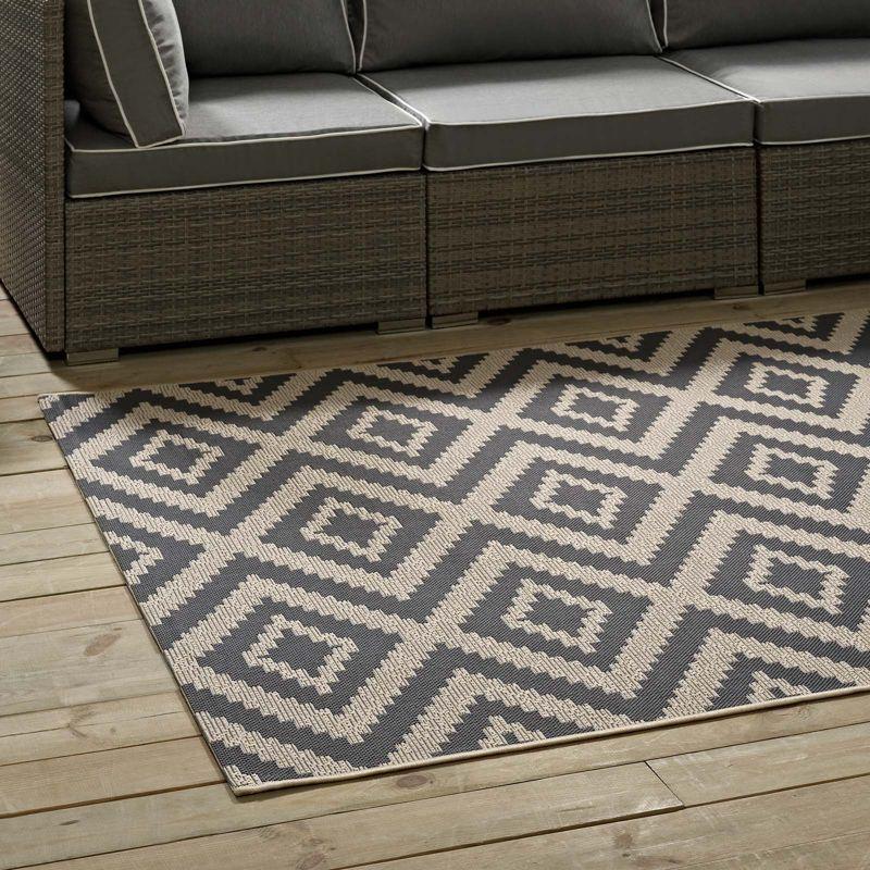 Modway Modway Jagged Geometric Diamond Trellis Indoor and Outdoor Area Rug