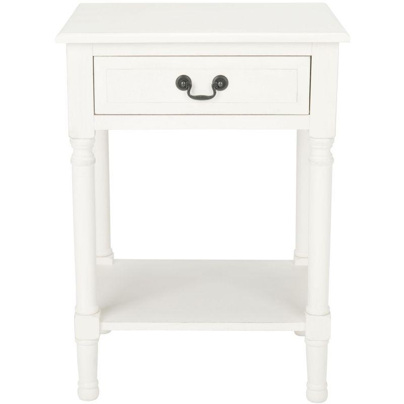 Whitney Distressed White Solid Wood 1-Drawer Accent Table