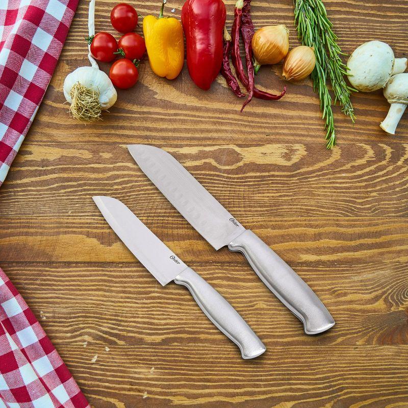 Oster Baldwyn Stainless Steel Santoku Knife Set