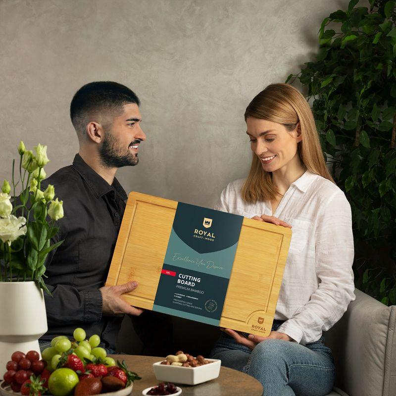 Royal Craft Wood Bamboo Cutting Board (XXL, 20”x14”)