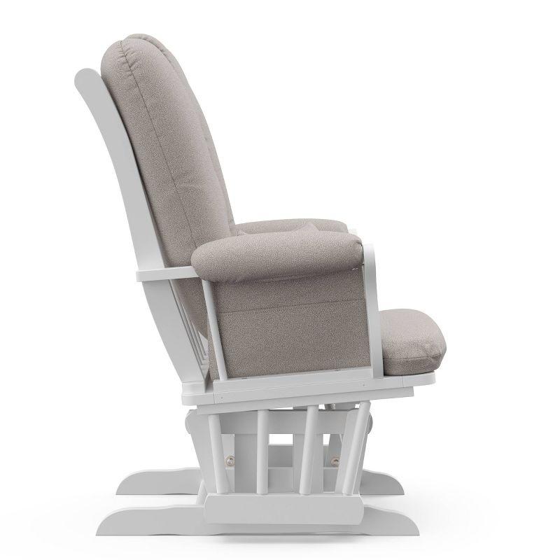 Tuscany White and Taupe Swirl Glider Chair with Ottoman