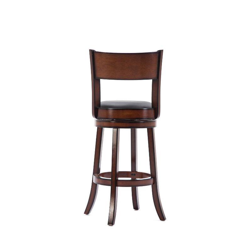 29" Palmetto Swivel Hardwood Barstool Brandy - Boraam: Upholstered, Curved Back, Fixed Height