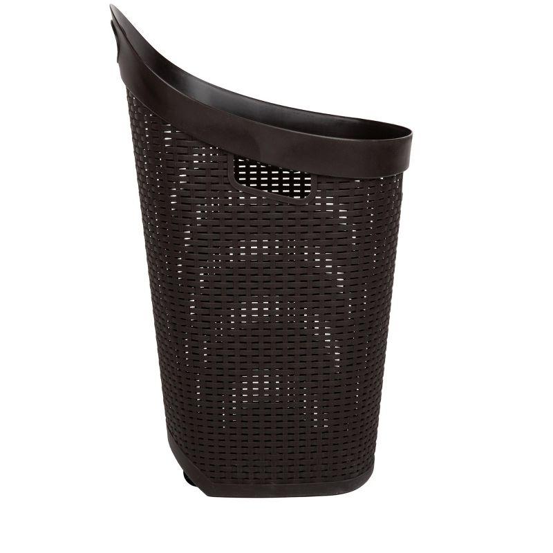 60L Rolling Laundry Hamper, Clothes Basket, Wheels, Wicker Style, 19.5"L x 14.75"W x 29.25"H