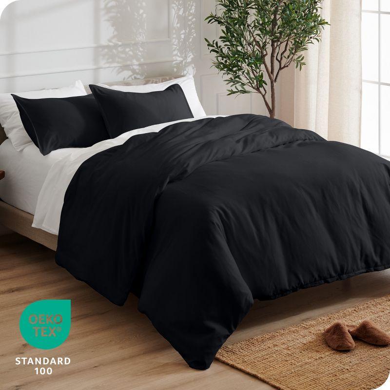 Full Black Double Brushed Duvet Cover Set by Bare Home