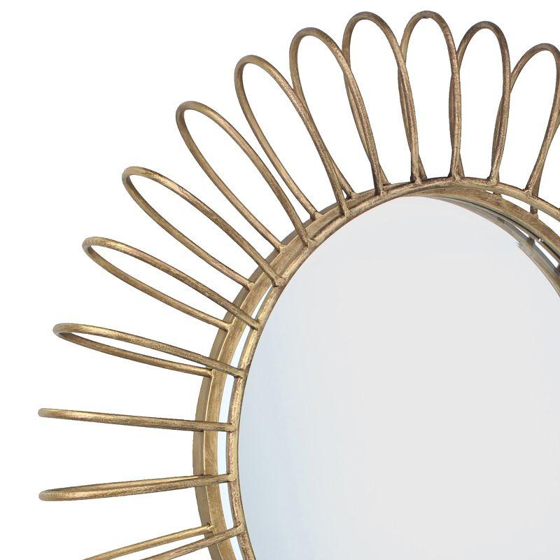 24" Metal Sunburst Round Hanging Wall Mirror Gold - Stonebriar Collection