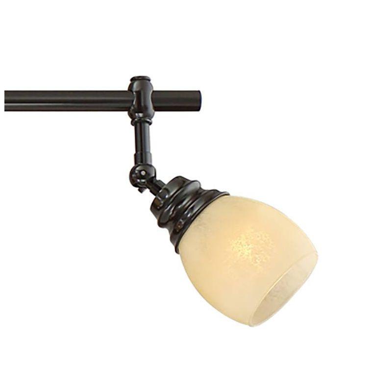 Pro Track Elm Park 6-Head Ceiling Track Light Fixture Kit Spot Light Directional Brown Bronze Finish Amber Glass Western Kitchen Bathroom 57 1/2" Wide