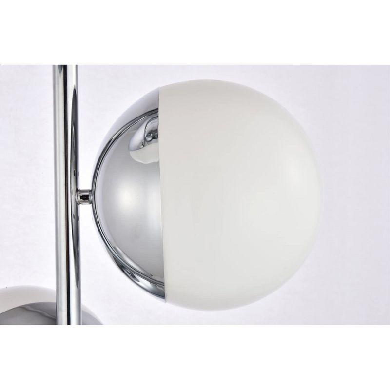 Elegant Lighting Eclipse 3 Lights Chrome Floor Lamp With Frosted White Glass