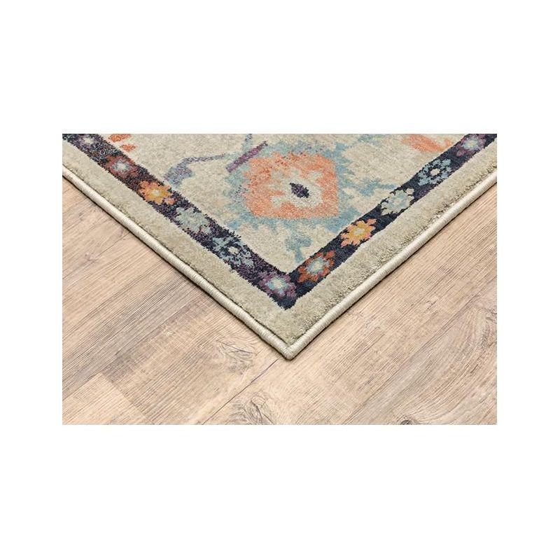 Xanadu Beige and Blue Synthetic Area Rug