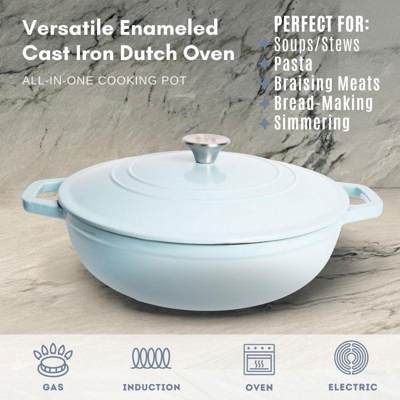 Lexi Home Lexi Home 5 qt. Enameled Cast Iron Round Braiser