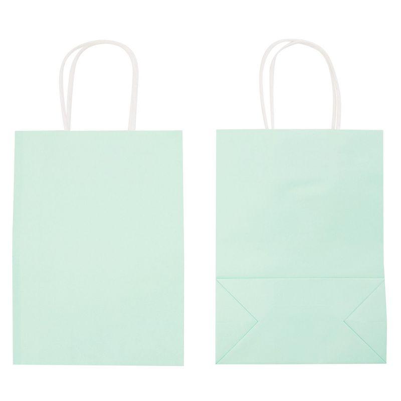 Juvale 25 Pack Pastel Gift Bags with Handles, Paper Party Favor Bags, for Goodies, Birthdays, 5 Colors - 6.3x3.2x8.7 inch