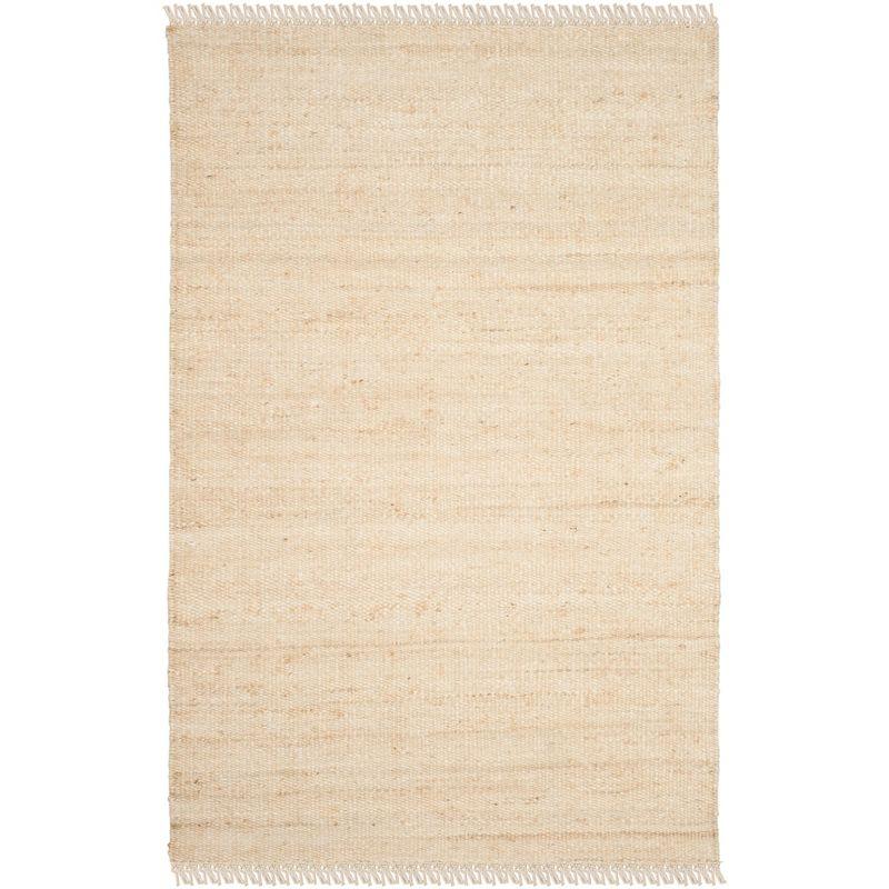 Ivory Handwoven Jute Reversible Area Rug, 4' x 6'